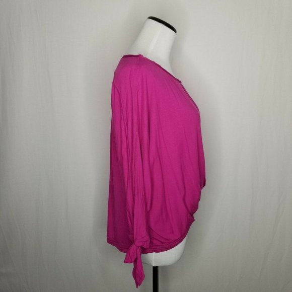 Free People Raspberry Keepin' On Tie Sleeve Crop - Picture 6 of 8